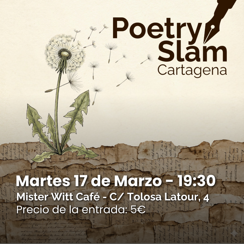 Cartel para la velada de Poetry Slam Cartagena de Marzo de 2026